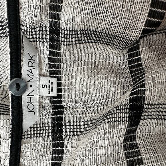 John Mark Shirt Top Womens Small Beige Boxy Knit Minimalist Casual Flowy - Picture 7 of 13